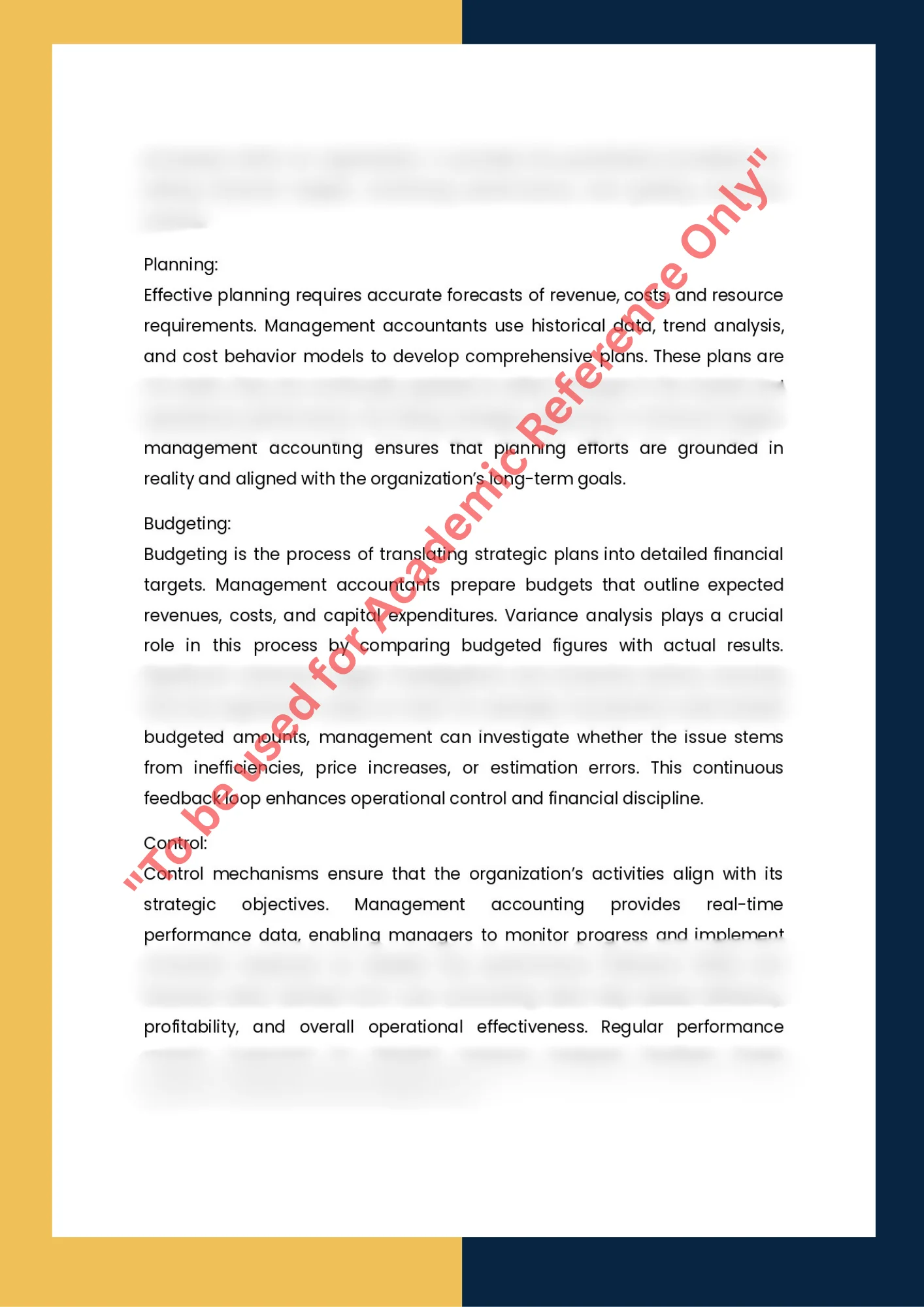 Assignment Sample Of Subject Management Accounting– ACCT1002 3